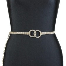 Cintura gioiello da donna con strass cerchi brillantini cerimonia moda elegante