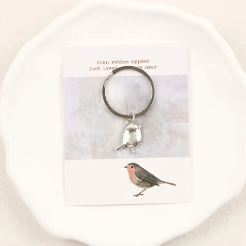 Llavero Robin Bird cuando aparecen petirrojos seres queridos perdidos están cerca del duelo regalo - Imagen 2 de 2