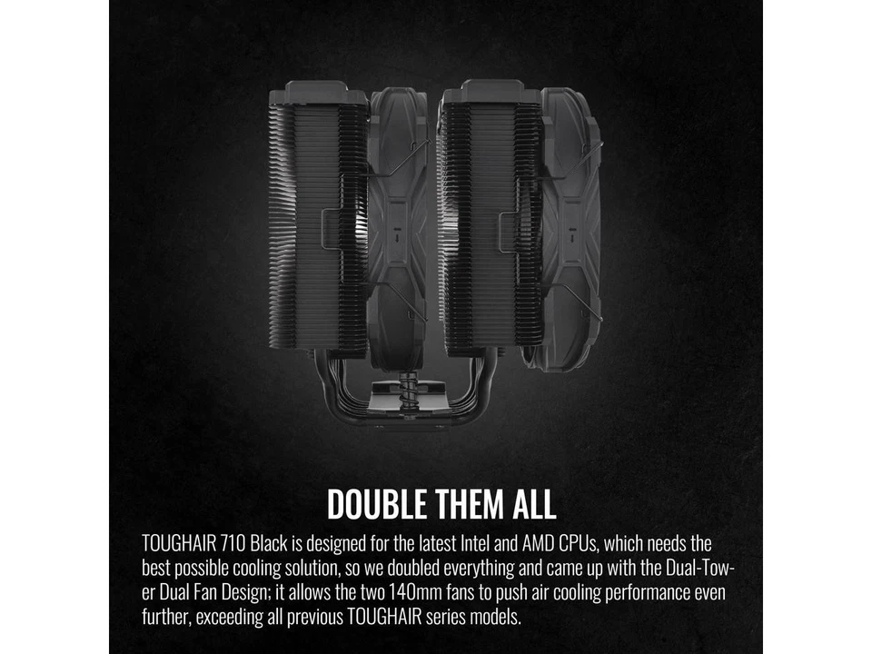 Thermaltake TOUGHAIR 710 Black Edition 250W TDP CPU Cooler, Intel LGA 1700/1200, - Image 3 of 4