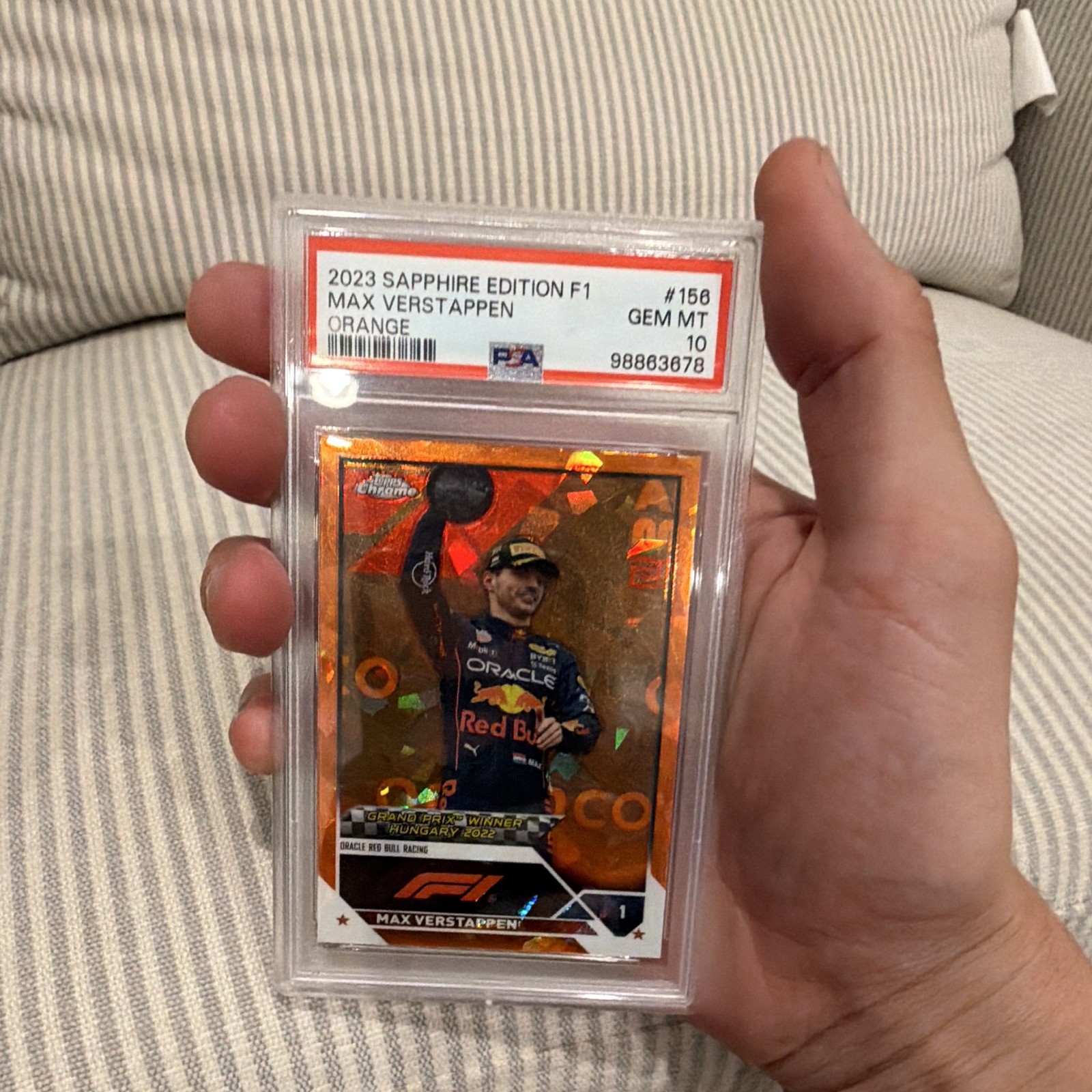 2023 Sapphire Edition F1 Max Verstappen Oracle Red Bull Racing PSA 10 view 4