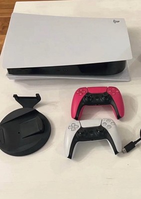 PS5 disc version with two controllers, all cables and console stand