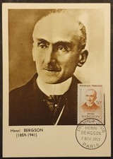 1959 CARTE MAXIMUM CARD 1er JOUR FDC HENRI BERGSON 50Fcs DE SERRES PARIS