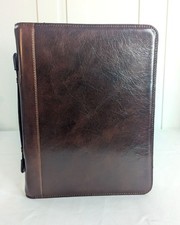 Cartera de cuero Time Resistance - Carpeta de documentos A4 - Italiana, ejecutiva, nueva con etiquetas