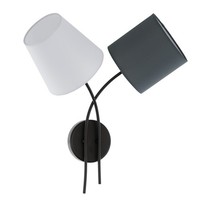 Eglo Wandlampe Almeida 2 Flammige Wandleuchte Stahl Stoff Schwarz E14