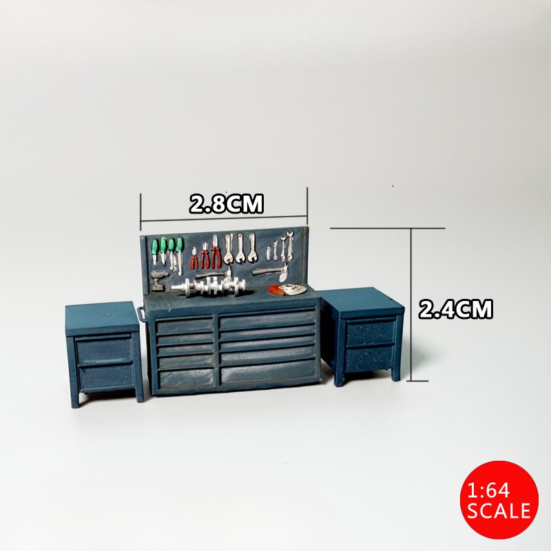 Diorama 1:64 Scale Garage Props Model Workshop Repair Tools Scene ...