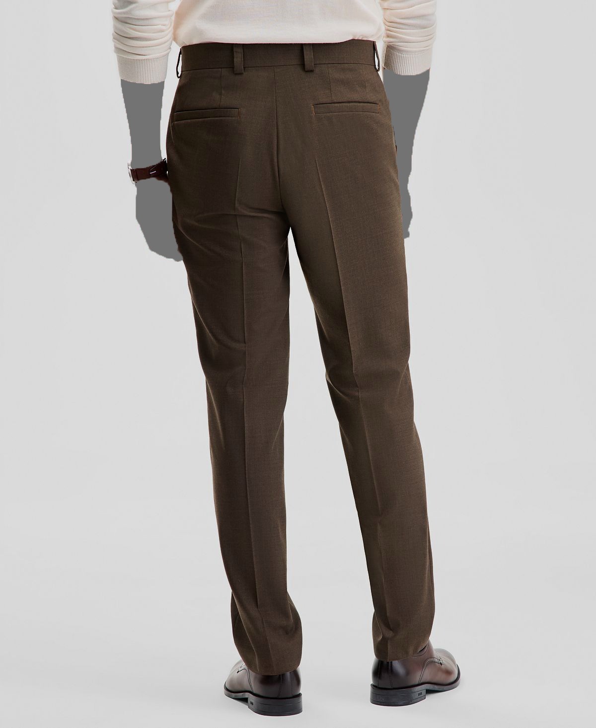 Hugo Boss Men's Brown Solid Modern-Fit 2-PC Jacket Pants Suit Size 40R