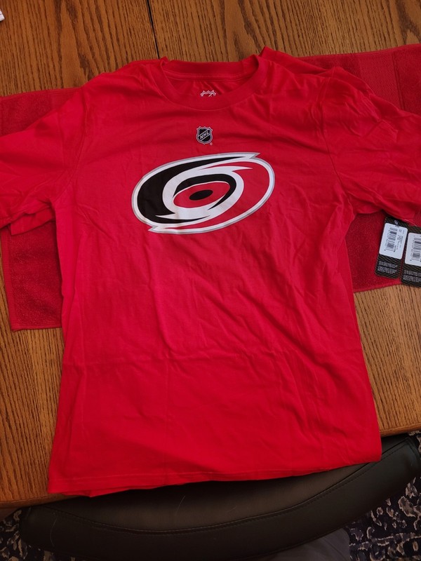Qty. 2 NEW Child XL size 18/20 Carolina Hurricanes Tshirt *READ* NHL Aho Jarvis