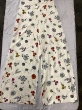 Nasty Gal Floral Print Wide Leg Tailored Pants Size 10 SILKY