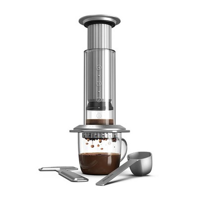 AeroPress Premium Glas & Edelstahl Kaffeemaschine & Gratis Kaffee