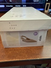 Women's Milan Raffia Slingback Heels - A New Day Beige 6.5 New Box