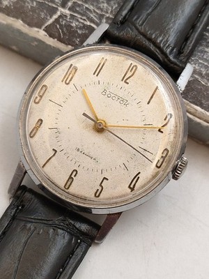 Rare Early Vintage Original Soviet Mechanical Wrist Watch Wostok Vostok  1960s