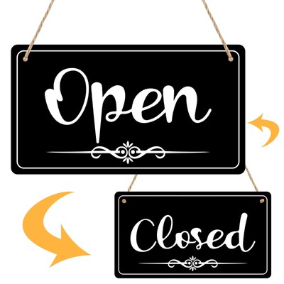 Open Signs Double Sided Open Closed Sign Business Hours Hanging Walls Shop Hotel