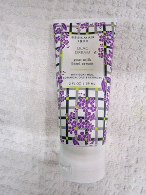 BEEKMAN 1802~~LILAC DREAM~~GOAT MILK HAND CREAM 2 OZ TRAVEL 102a