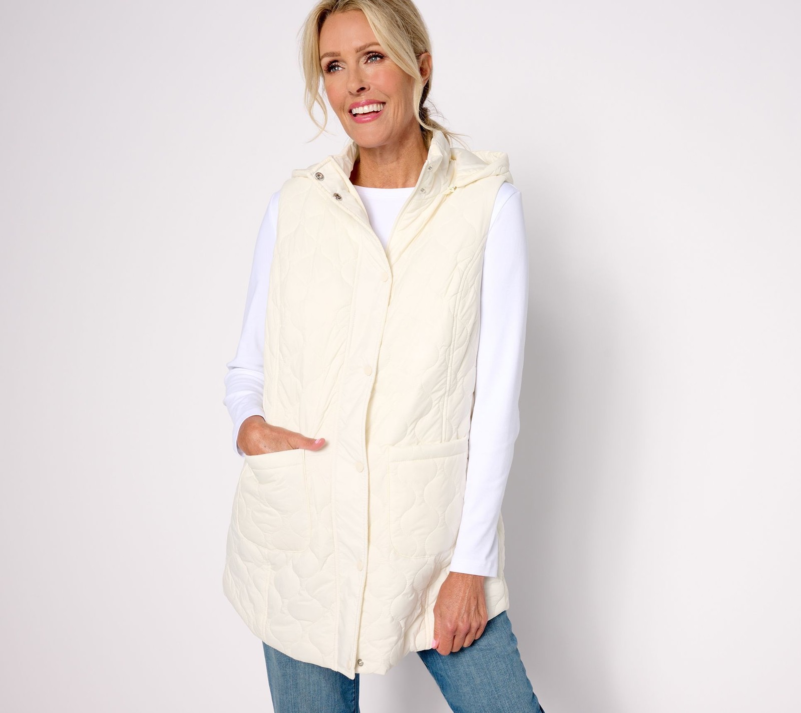 Susan Graver Women's Petite Jacket PL Weekend Water Repellant White A618801