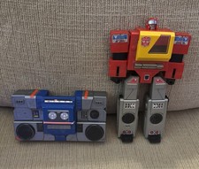 VINTAGE G1 TRANSFORMER HASBRO TAI FONG 1984 ROBOT BOOM BOX & BLASTER LOT