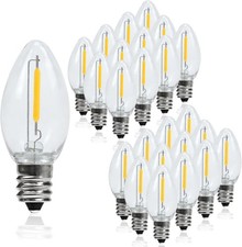 C7 LED Night Light Bulbs 0.6W Equivalent to 7W C7 Candelabra LED Filament Light