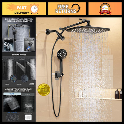 11.8'' Rain Shower Head Combo with Handheld, High Pressure, Multi Spray Modes, 15