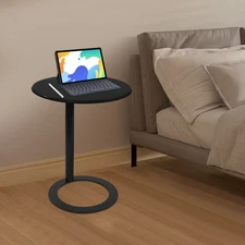 60x74cm Side Table for Small Spaces, Couch End Table with O-shaped Base