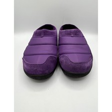 Kuru Loft Women Sz 9.5 Purple Quilted Suede Orthopedic Slipper Mules 20010895