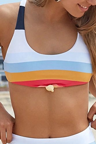 Honlyps High Waist Badeanzüge für Damen Sport Crop Bikini Set Gepolstert Zwei - Bild 1 von 1