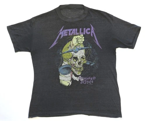 Metallica Vintage T Shirt Damaged Justice Tour P 1980s vintage concert t-shirt, vintage, single stitch, B+ condition