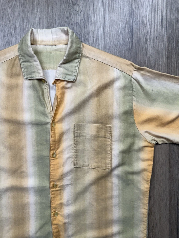 Camisa Rockabilly Rockabilly de algodón grande con cuello bucle a rayas vintage de los años 60 Foto 3 de 4