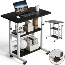 Büro Computertisch Stehpult Schreibtisch Höhenverstellbar Nachttisch mit Rollen