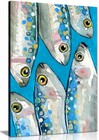Fishes Framed Canvas Print, Pictures for Home Walls Decor