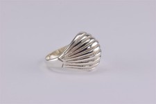 Sterling Silber 15 mm konischer gerippter Kuppelbandring 925 Gr: 5