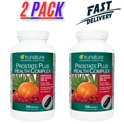 2PACK Trunature PROSTATE PLUS HEALTH COMPLEX 250 Softgels Saw Palmetto with Zinc
