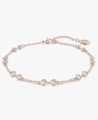 Swarovski 5664055 Rose Gold Tone Crystal Strand Bracelet Medium Box NEW
