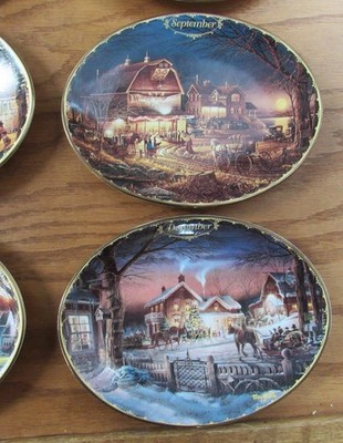 Terry Redlin Seasons to Remember Calendar Plates complete Set of