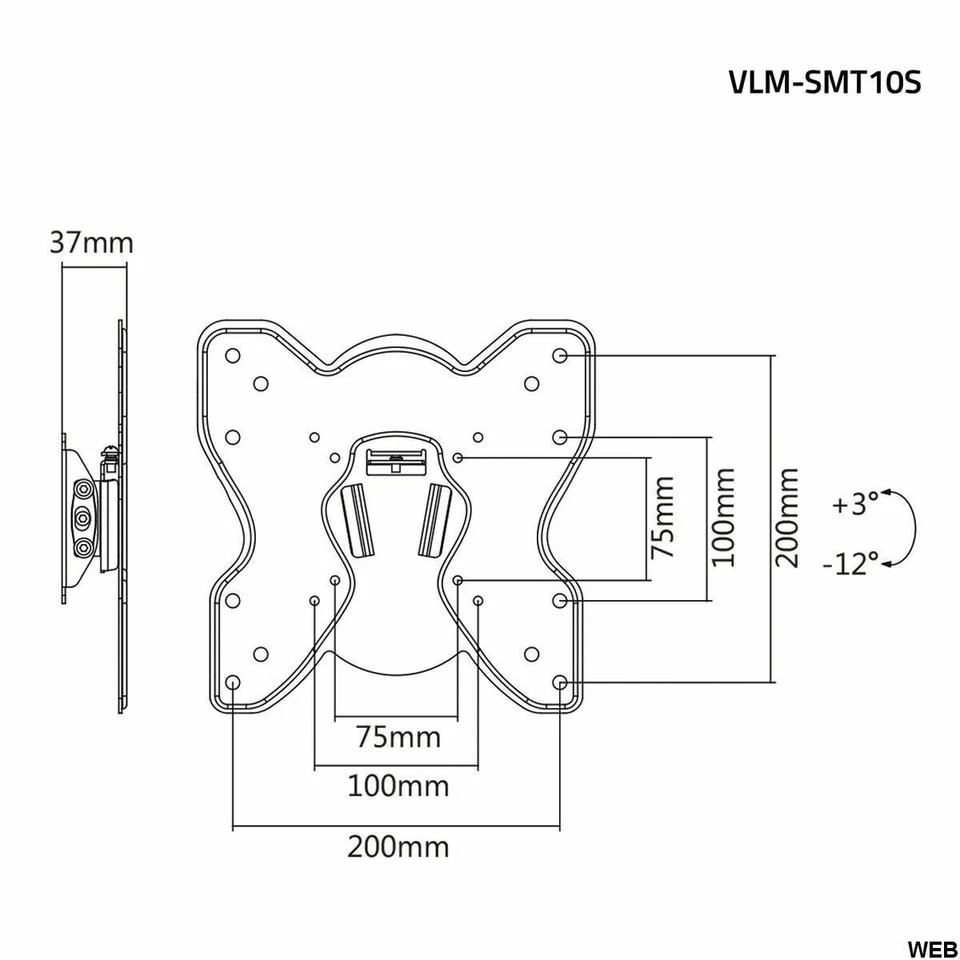 Supporto da Parete Inclinabile 19 - 42 " 30 kg - Immagine 3 di 4