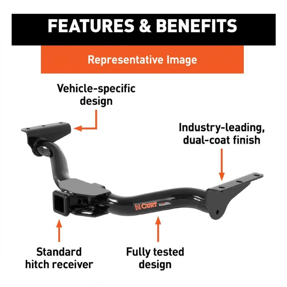 CURT CLASS 3 TRAILER HITCH 2 RECEIVER 13407 FOR FORD EXPLORER SPORT TRAC Foto 2 de 4