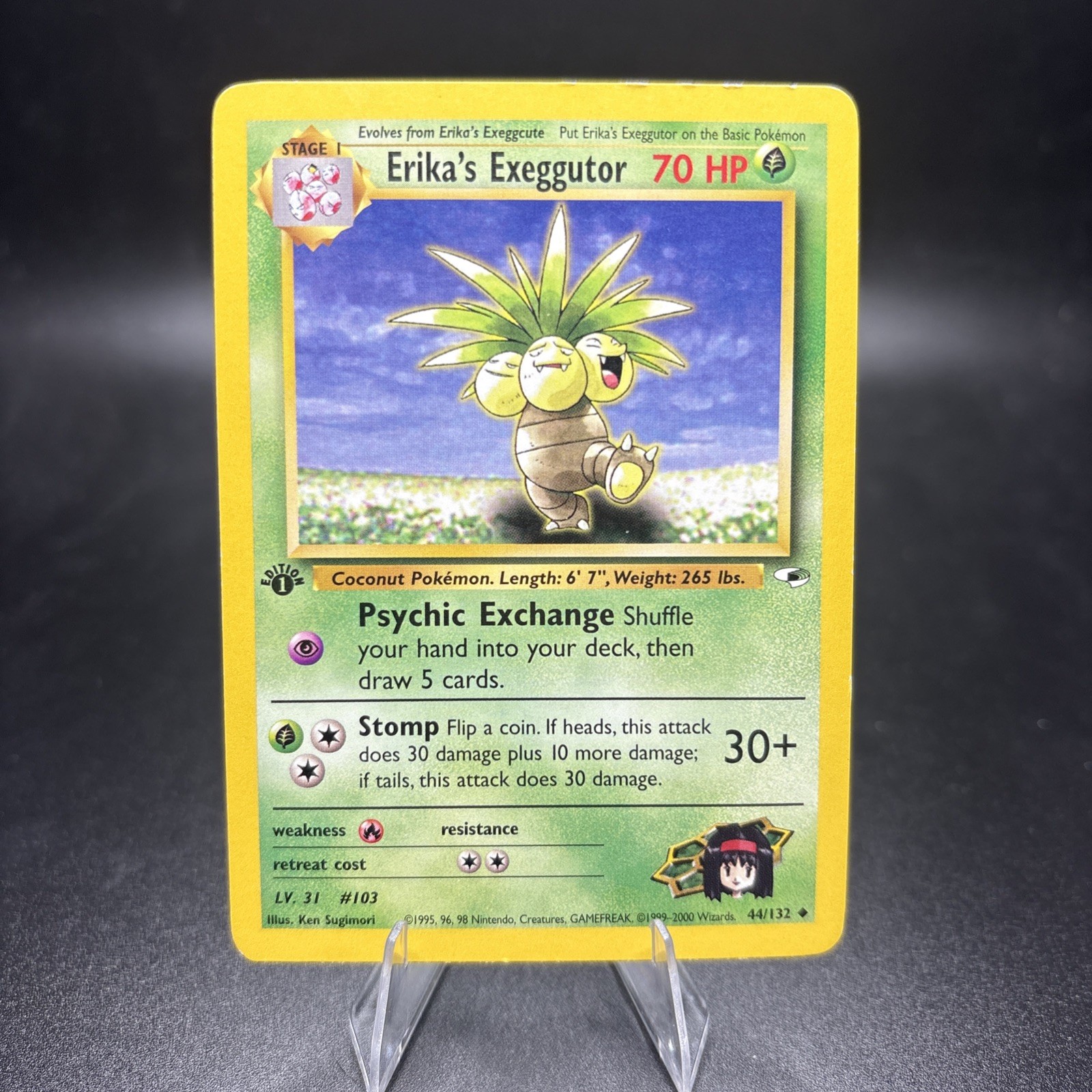 Erika's Exeggutor 44/132 1st Edition Uncommon Gym Heroes Pokemon NM 2000 WOTC -j