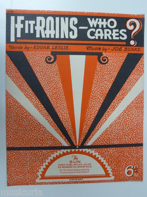 Liederblatt IF IT RAINS WHO CARES , 1938