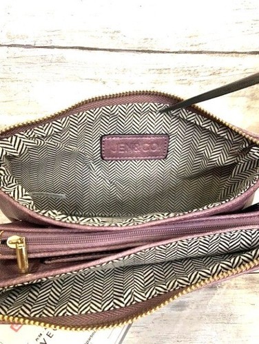Jen & Co. Vegan Leather Violet Crossbody Clutch with Adjustable Straps - Picture 5 of 12