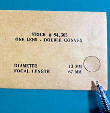 Edmund One Lens Double Convex 13mm Diameter 67mm Focal Length Chipped 
