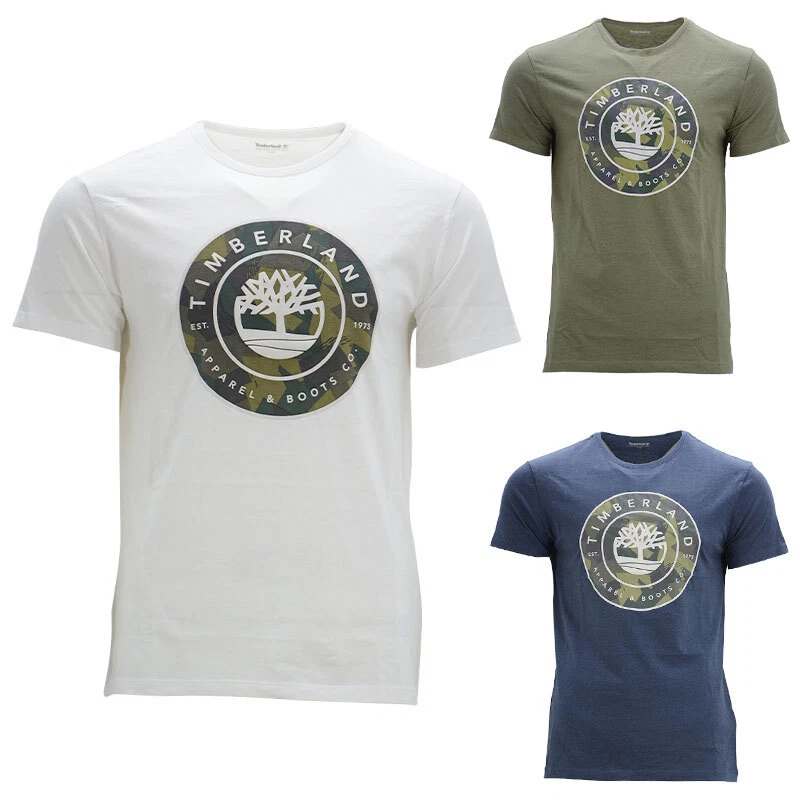 Timberland Mens Printed T Shirts Crew Neck Summer Top Short Sleeve T Shirt S 3XL
