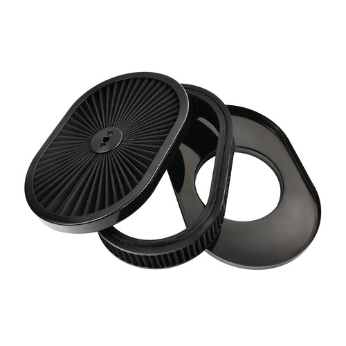 12"x2" Washable Oval Filter Flow Air Cleaner Kit For 5-1/8" Opening Carb Inlet - Bild 7 von 8