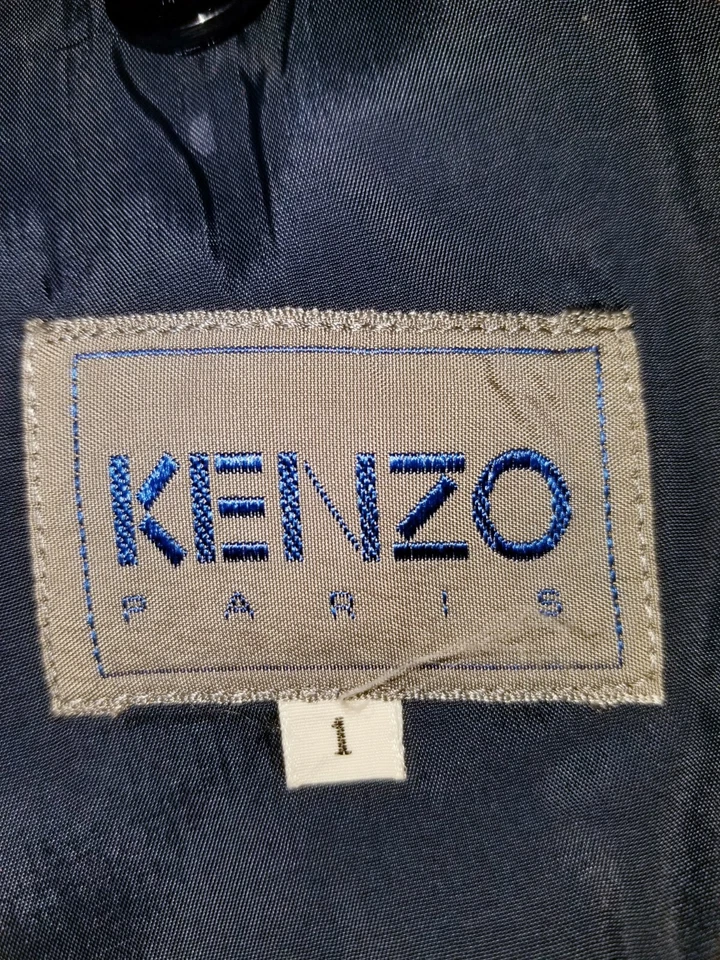 Chaqueta Blazer Abrigo Deportivo Vintage Kenzo Para Hombre Talla 1 40R Azul Lino Hecho en Japón Foto 4 de 4