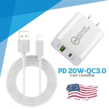 For iPhone 14 13 12 11 Pro Max Plus Charger Cable 3/6Ft PD 20W Power Adapter Lot
