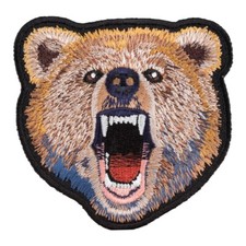 Brown Grizzly Bear Patch, Wild Animal Patches