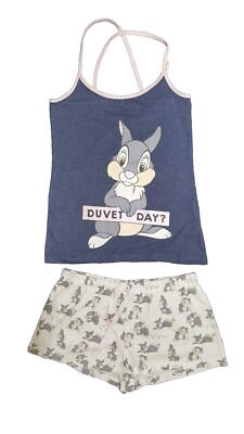 Disney Primark Ladies Thumper Cami Vest And Short Pyjama Set PJS