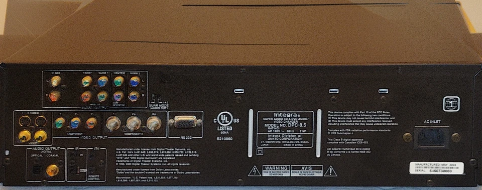 Integra DPC-8.5 DVD Video, DVD Audio, Super Reproductor de Audio Foto 2 de 2