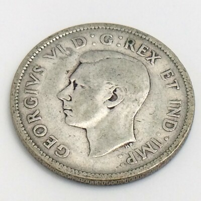 1940 Canada Twenty Five 25 Cent Quarter Silver Circulated George