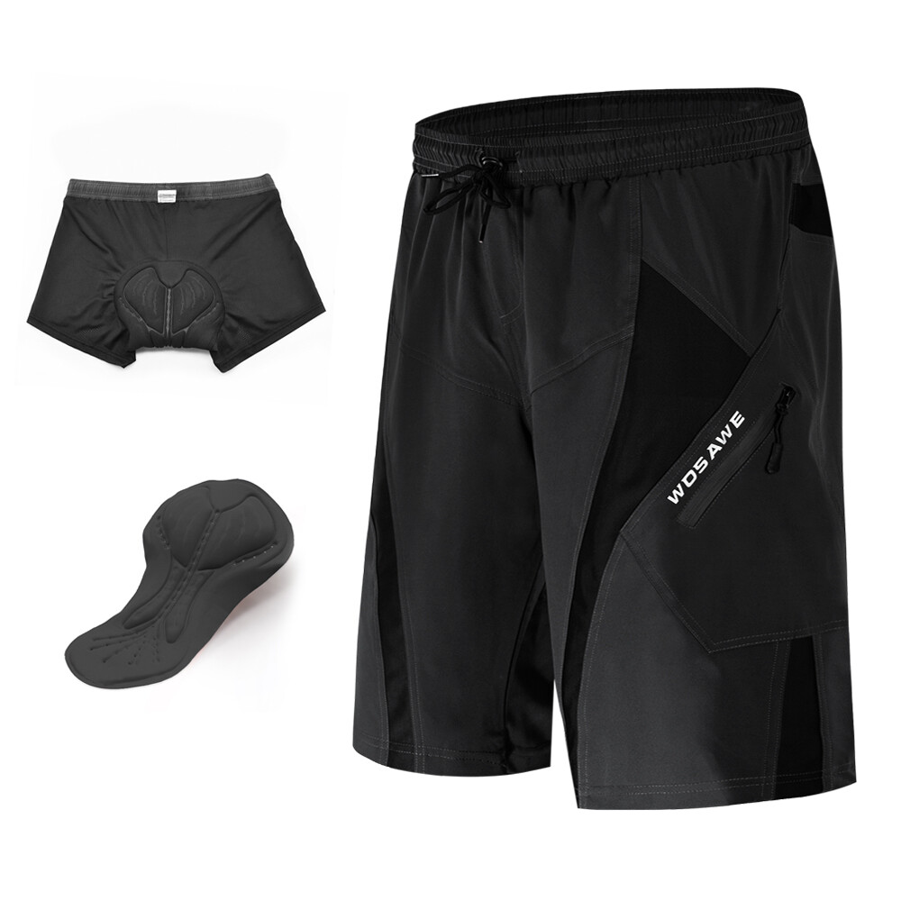 WOSAWE Cycling Baggy Shorts Gel Padded MTB Mountain Bike Ride Sports