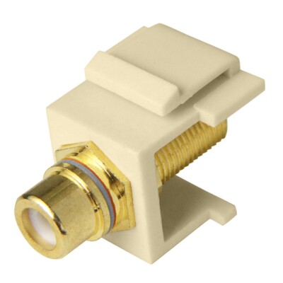 Skywalker F Female to RCA Female Keystone Jack Insert (White Band, Ivory)