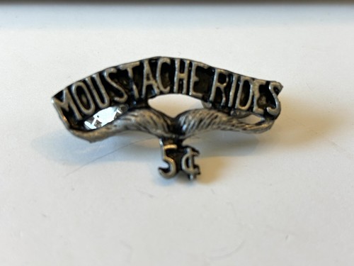 MUSTACHE RIDES 5 CENTS HARLEY MOTORCYCLE BIKER PEWTER METAL PIN