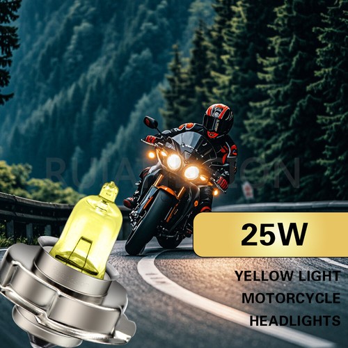 Ruiandsion P26S Lampadina Alogena Moto Faro Scooter Guida Luce 6V 12V Giallo 25W - Foto 5 di 12